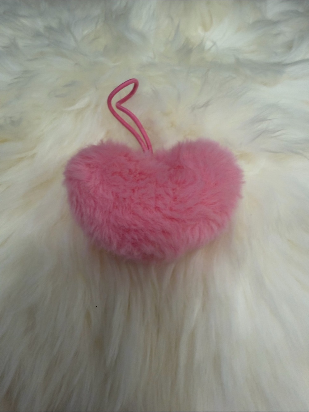 Authentic Tamburins Pink Fuzzy Heart Keychain Charm